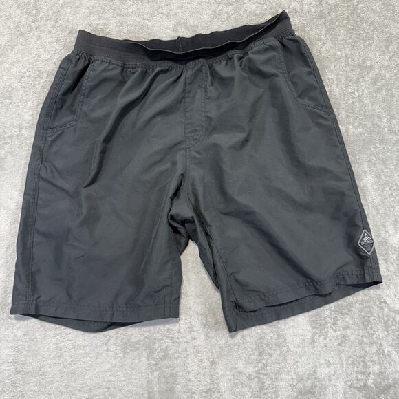 prAna Mojo Shorts Mens XL Black 10" Stretch Quick Dry Pocket SPF 50 Gym Active - Picture 1 of 6